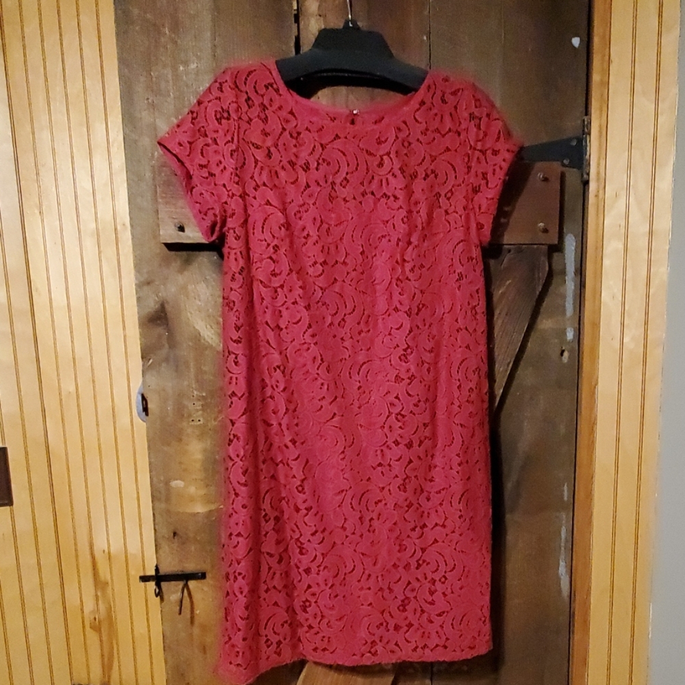 NWOT LOFT red lace dress